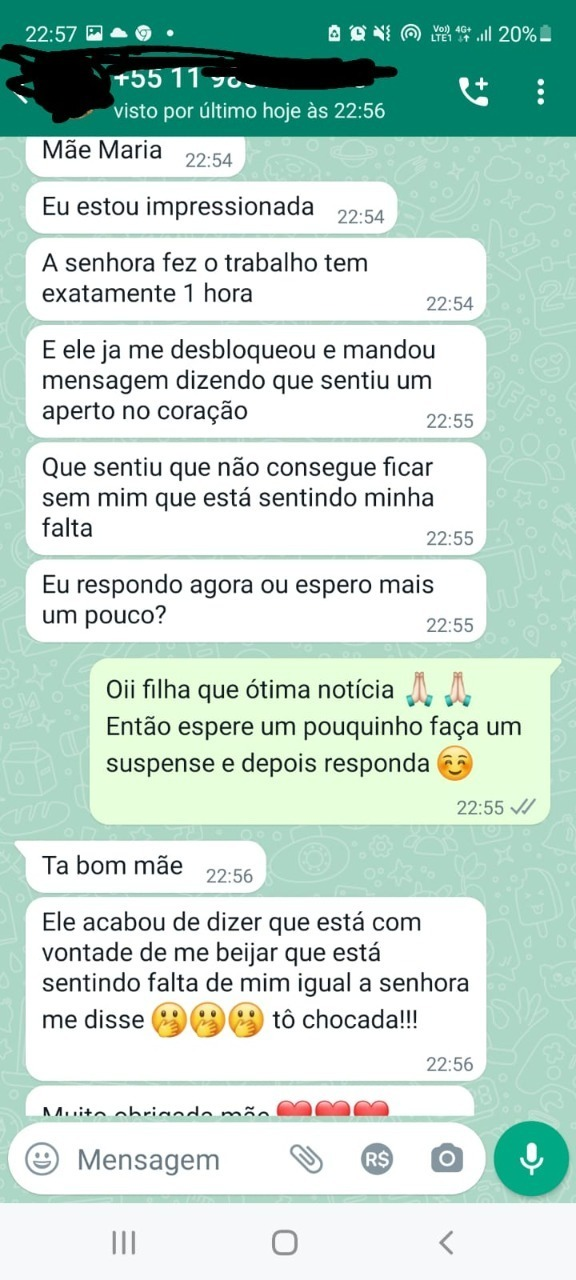 Depoimento real recebido no WhatsApp 1